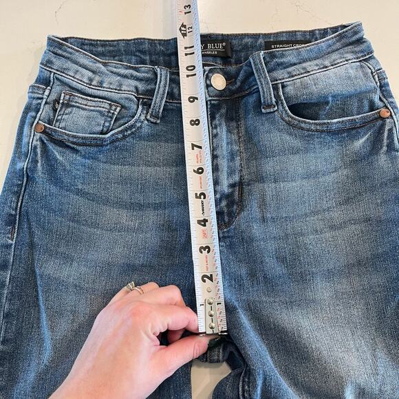 Judy Blue Straight Crop Distressed‎ Jeans Size 5 /27 - Picture 9 of 11